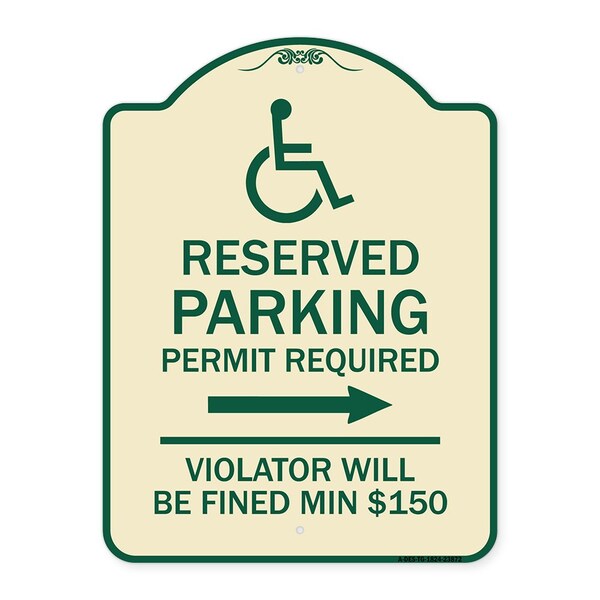Signmission Modern Isa Connecticut Reserved Parking Permit Required Violators Fin Alum, 24" x 18", TG-1824-23872 A-DES-TG-1824-23872 - main